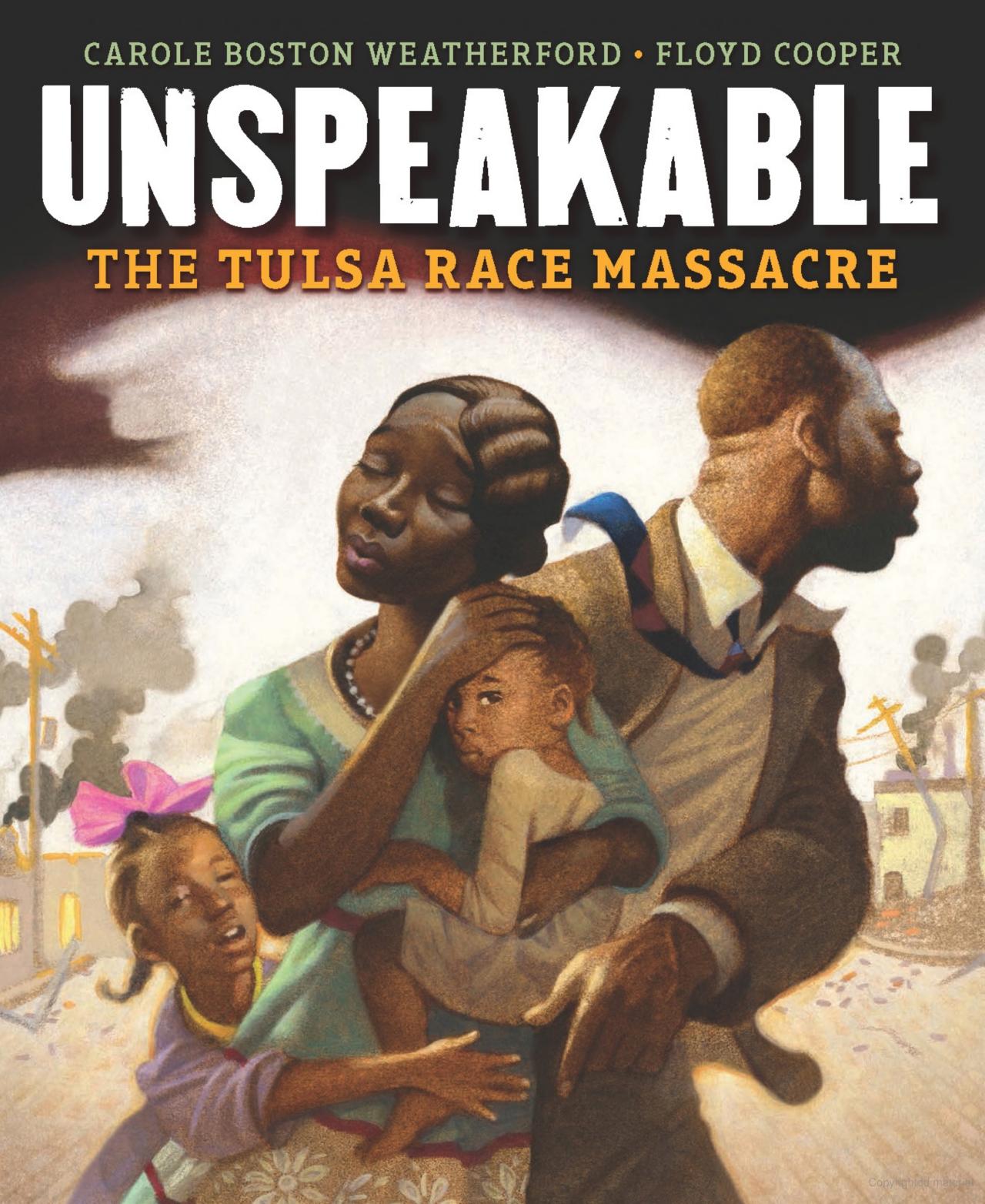 Book cover of "Unspeakable" by Carole Boston Weatherford